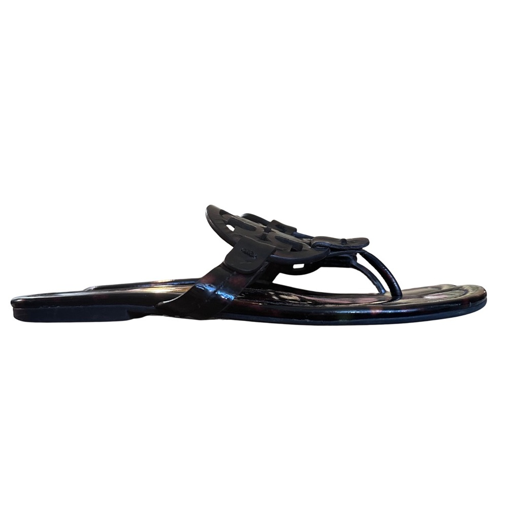 Tory Burch Miller Tortoise Shell patent leather Sandals - Picture 4 of 14
